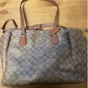 Coach Brown Multi Grain Leather Baby Bag